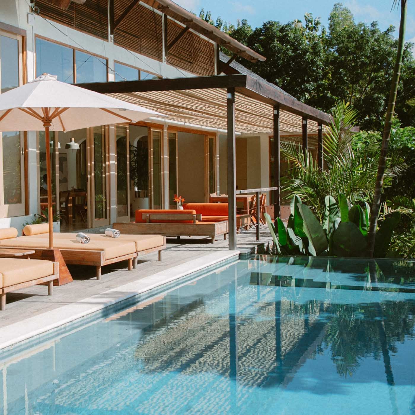 The pool area at Xanadu Surf & Yoga
