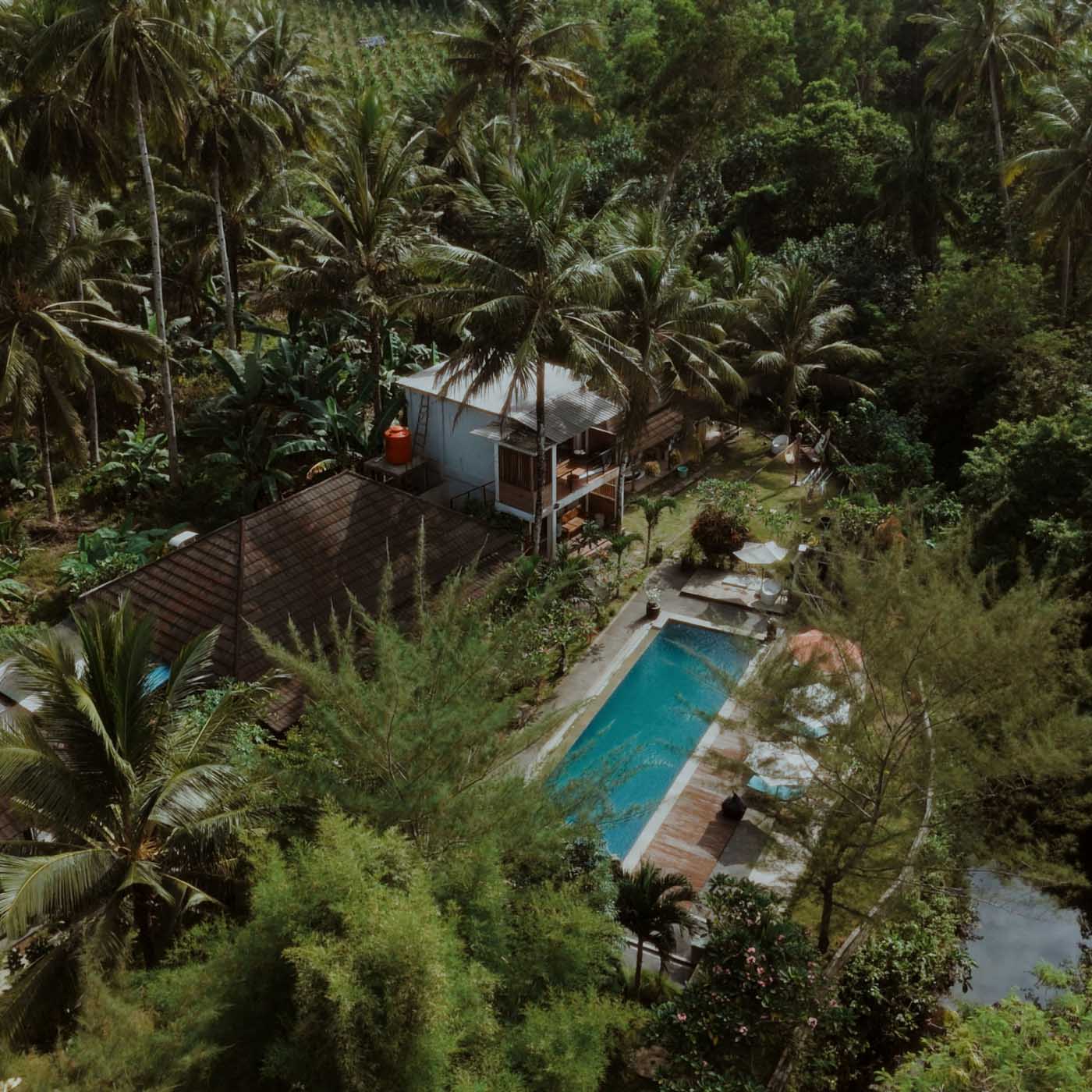 The view from above at Mojo Surf's Red Island Retreat